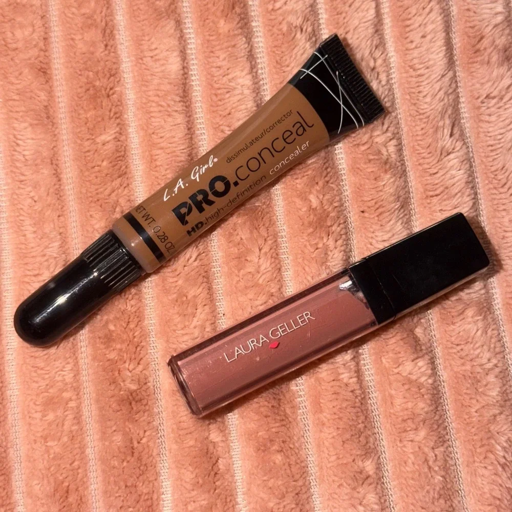 LA Girl PRO Conceal Toast and Laura Geller Luscious Lips Lipstick Set